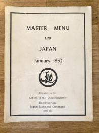 Master menu for Japan January,1952