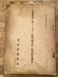 主要市場ニ於ケル主ナル輸出副業品ノ取引状況調査