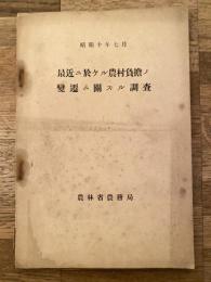 最近ニ於ケル農村負擔ノ變遷ニ關スル調査