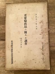 大正13年8月　重要輸出品に関する調査(製帽用眞田)
