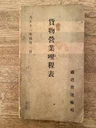 大正11年4月1日 貨物営業哩程表