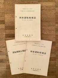 昭和48年10月1日改正　列車運転時刻表(第1分冊 定期・季節列車)・(第2分冊 予定臨時列車)・運転関係長期通達(第3分冊)　昭和48年9月1日 北総局通達第500号・501号　3冊