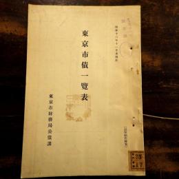 東京市債一覽表　昭和12年11月末現在