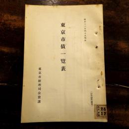 東京市債一覽表　昭和13年4月末現在