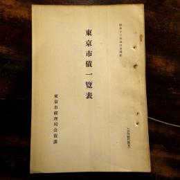 東京市債一覽表　昭和13年5月末現在