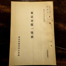 東京市債一覽表　昭和13年9月末現在