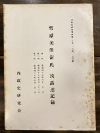 栗原美能留氏談話速記録