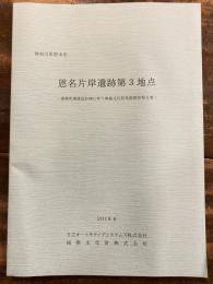 恩名片岸遺跡第3地点　事務所棟建設計画に伴う埋蔵文化財発掘調査報告書　神奈川県厚木市