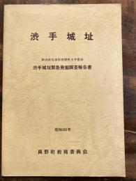 渋手城址 : 渋手城址緊急発掘調査報告書