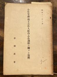 小作争議・地主小作人組合・小作調停ニ關スル資料