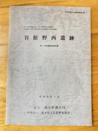 谷館野西遺跡 : 発掘調査報告書