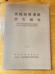 荒砥前原遺跡・赤石城址 : 昭和51年度県営圃場整備事業荒砥南部地区に係る埋蔵文化財発掘調査報告書