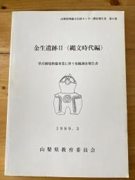 金生遺跡2 (縄文時代編) : 県営圃場整備事業に伴う発掘調査報告書