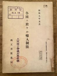 各國ニ於ケル輸入制限