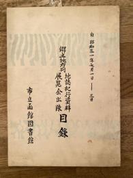 昭和31年7月1日-3日　郷土地方別地誌紀行資料展覧会出陳目録