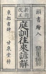 頭書繪入 庭訓往来諺觧