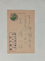 岩田豊雄（獅子文六）自筆葉書　