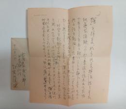 竹友藻風自筆書簡(竹下彦一宛）　