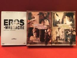 【DVD】フランス版「吉田喜重全集DVD-BOX　Œuvres complètes de KIJÛ YOSHIDA」全２巻（UNE VAGUE NOUVELLE[60-64]、CONTRE LE MÉLODRAME[65-68]）＋「エロス＋虐殺 コレクターエディション」３点一括
【収録作品】partie1「ろくでなし」「血は渇いてる」「甘い夜の果て」「日本脱出」「秋津温泉」「嵐を呼ぶ十八人」／partie2「水で書かれた物語」「女のみづうみ」「情炎」「樹氷のよろめき」「炎と女」＋特典映像「吉田喜重：映画監督とは？」／「エロス＋虐殺（ロングバージョン）」「エロス＋虐殺（ショートバージョン）」＋特典映像「ヨシダ、あるいは爆発した物語」　フランス語字幕