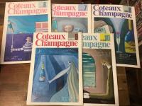 『Coteaux de Champagne (コート・ド・シャンパーニュ)』（ワインPR誌） 　創刊号（1984年11月号）～休刊号（1985年10月号　※「休刊号」の表記無、休刊の案内挟み込み有）　12冊のうち11冊一括（Vol.3／1985年1月号）欠

【高橋睦郎／吉行淳之介／篠沢秀夫／鈴木志朗康／小田島雄志／矢代静一／星新一／澁澤龍彦／筑紫哲也／長田弘／四谷シモン／山本益弘／吉増剛造／中島丈博／椎名誠／田村隆一／田村孟／松山猛／常盤新平／市原悦子／都筑道夫／北杜夫／秋元松代／フィリップ・スターク／清水哲男／平幹二朗／ピエール＝エマニエル・テタンジェ／佐々木幸綱／清水邦夫／村上龍／朝倉摂／石井好子】