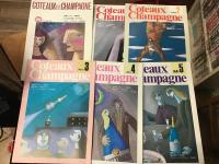 『Coteaux de Champagne (コート・ド・シャンパーニュ)』（ワインPR誌） 　創刊号（1984年11月号）～休刊号（1985年10月号　※「休刊号」の表記無、休刊の案内挟み込み有）　12冊のうち11冊一括（Vol.3／1985年1月号）欠

【高橋睦郎／吉行淳之介／篠沢秀夫／鈴木志朗康／小田島雄志／矢代静一／星新一／澁澤龍彦／筑紫哲也／長田弘／四谷シモン／山本益弘／吉増剛造／中島丈博／椎名誠／田村隆一／田村孟／松山猛／常盤新平／市原悦子／都筑道夫／北杜夫／秋元松代／フィリップ・スターク／清水哲男／平幹二朗／ピエール＝エマニエル・テタンジェ／佐々木幸綱／清水邦夫／村上龍／朝倉摂／石井好子】