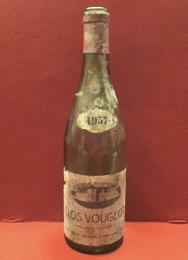 【ビンテージワイン空ボトル】CLOS VOUGEOT 1957　CHARLES NOELLAT, VITIzculteur A VOSNE-ROMANEE (COTE-D'OR)　クロ・ド・ヴージョ　生産／シャルル・ノエラ　1957年　※EMPTY  NOWASH（あえて洗浄しておりません）