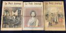 【仏語新聞】le petit journal　SUPPLÉMENT ILLUSTRÉ　・1897年3月7日日曜日・1898年6月24日日曜日 ・1902年7月24日日曜日　ヤケヤブレなど経年イタミ多　二つ折り跡　3部一括　