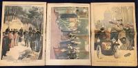 【仏語新聞】le petit journal　SUPPLÉMENT ILLUSTRÉ　・1897年3月7日日曜日・1898年6月24日日曜日 ・1902年7月24日日曜日　ヤケヤブレなど経年イタミ多　二つ折り跡　3部一括　