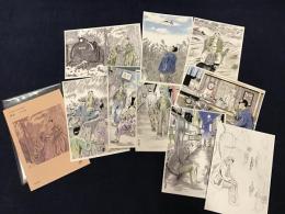 つげ忠男ポストカード9枚セット「月刊 絵はがき帖 風信Ⅱ『風来』」　限定300部