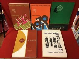 【海外大学資料】＜ミネソタ大学　1970＞一般、大学院　＜カリフォルニア州立大学 1970＞大学院　＜イーストキャロライナ大学 1970＞大学院　＜オレゴン州立大学 1970＞大学院
・「UNIVERSITY OF MINNESOTA BULLETIN  1970-71 General Information」(52p)・「UNIVERSITY OF MINNESOTA BULLETIN  1970-72　Graduate School」(479p)・「SACRAMENTO STATE COLLEGE 1970-1972 graduate Study Bulletin」(135p)・「East Carolina University 1970 1971 GRADUATE SCHOOL BULLETIN」(149p)・「Oregon State University 1970-1971 Graduate School BULLETIN」(144p)　