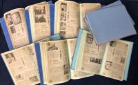 【ホームメイドルリュール（自家製本）】「朝日新聞」記事「新人国記」1981年4月6日〜1985年12月21日、47都道府県＋外地、全1126回揃　切り抜き記事貼り付けスクラップブック10冊セット