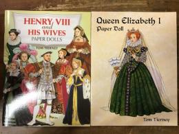 【洋書】Henry Ⅷ　and His Wives Paper Dolls ／Queen Elizabeth ⅠPaper Doll 2冊一括　ヘンリー8世とその妻たち、エリザベス1世のきせかえ紙人形の本