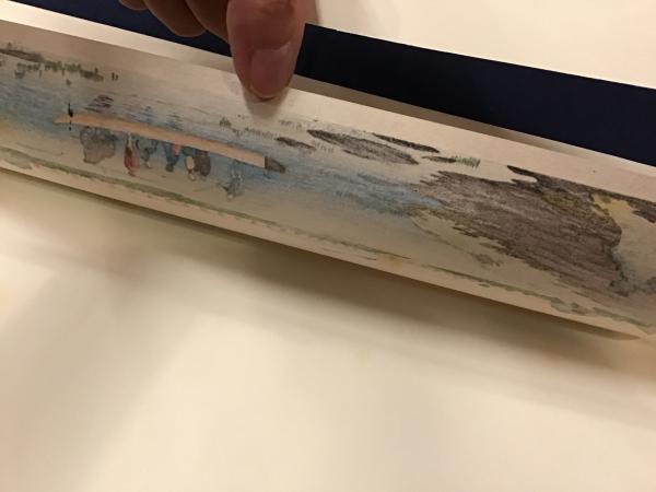井上探景(安治)版画「川口鉄橋」 1968年、平凡社による復刻版 井上探景(安治)版画「川口鉄橋」 1968年、平凡社による復刻版