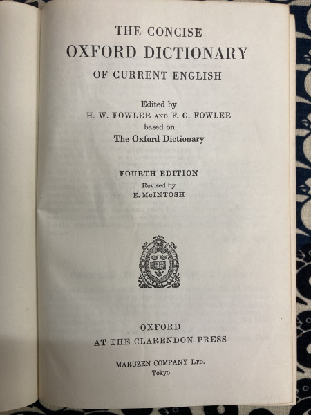 The concise Oxford dictionary of current English 4th ed. / revised