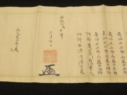 直心影流兵法目録　(阿部右源次から秋元甚太郎あて)