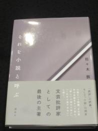 それを小説と呼ぶ