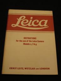 Leica Instructions for Use of Camera Models c, f and g