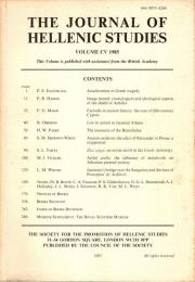 The Journal of Hellenic studies Vol.105 (1985)