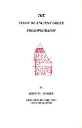 The Study of Ancient Greek Prosopography 