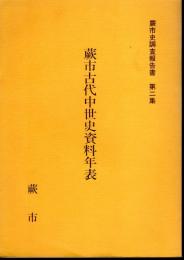 蕨市史調査報告書　第二集　蕨市古代中世史資料年表