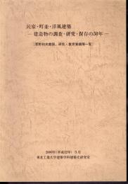 民家・町並・洋風建築－建造物の調査・研究・保存の50年－（草野和夫教授、研究・教育業績等一覧）