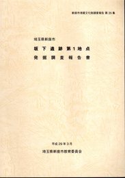 新座市埋蔵文化財調査報告　第35集　埼玉県新座市　坂下遺跡第1地点発掘調査報告書