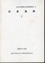 武生市埋蔵文化財調査報告Ⅱ　高森遺跡Ⅰ