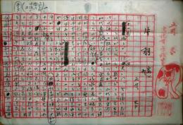 正岡容草稿　「片羽鳩」　２０×２０字　７枚完　恵陽居原稿箋
