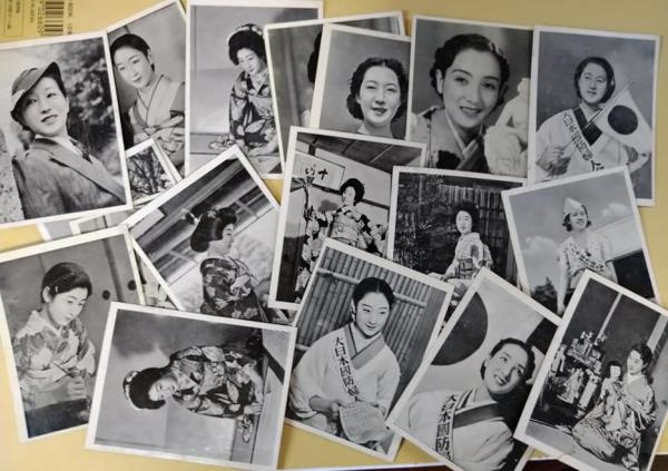 戦前映画女優プロマイド 大日本国防婦人会 日の丸 原節子ほか / 古本