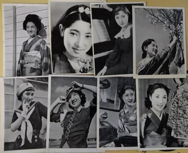 戦前映画女優プロマイド 大日本国防婦人会 日の丸 原節子ほか / 古本