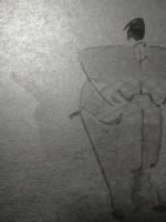 色紙　６代目尾上菊蔵　伽羅先代萩　床下　仁木弾正