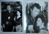 映画スチール「稲妻草紙」　４枚　阪東妻三郎　山田五十鈴　林不忘