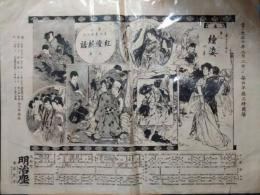 明治座辻番付　大正１０年２月　「絵姿」「紅燈新話」　小堀誠の印