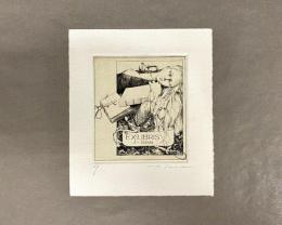 アルフォンス・イノウエ　銅版画 蔵書票　01　EP